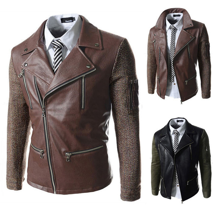 2015 Brand New Men\'S Winter Warm-Quality Leather J...