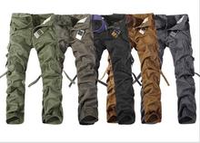 SIZE 28-40 Military 2014 Army baggy pants Camouflage outdoors Mens khaki cargo pants men’s sport joggers Multi Pocket Trousers