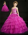 Hot New Design Unique Beaded Ball Gown Princess Dress Organza Flower Girl Dress