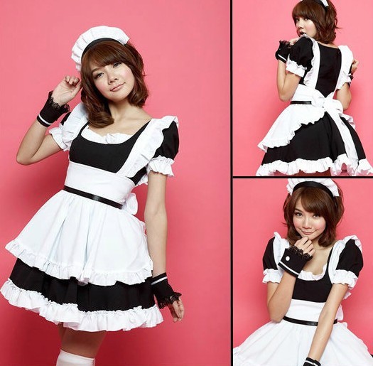 High Quality Free Shipping Sexy French Maid Costume