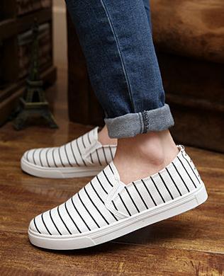2015 summer new striped canvas shoes men s fashion breathable low to help flat casual shoes