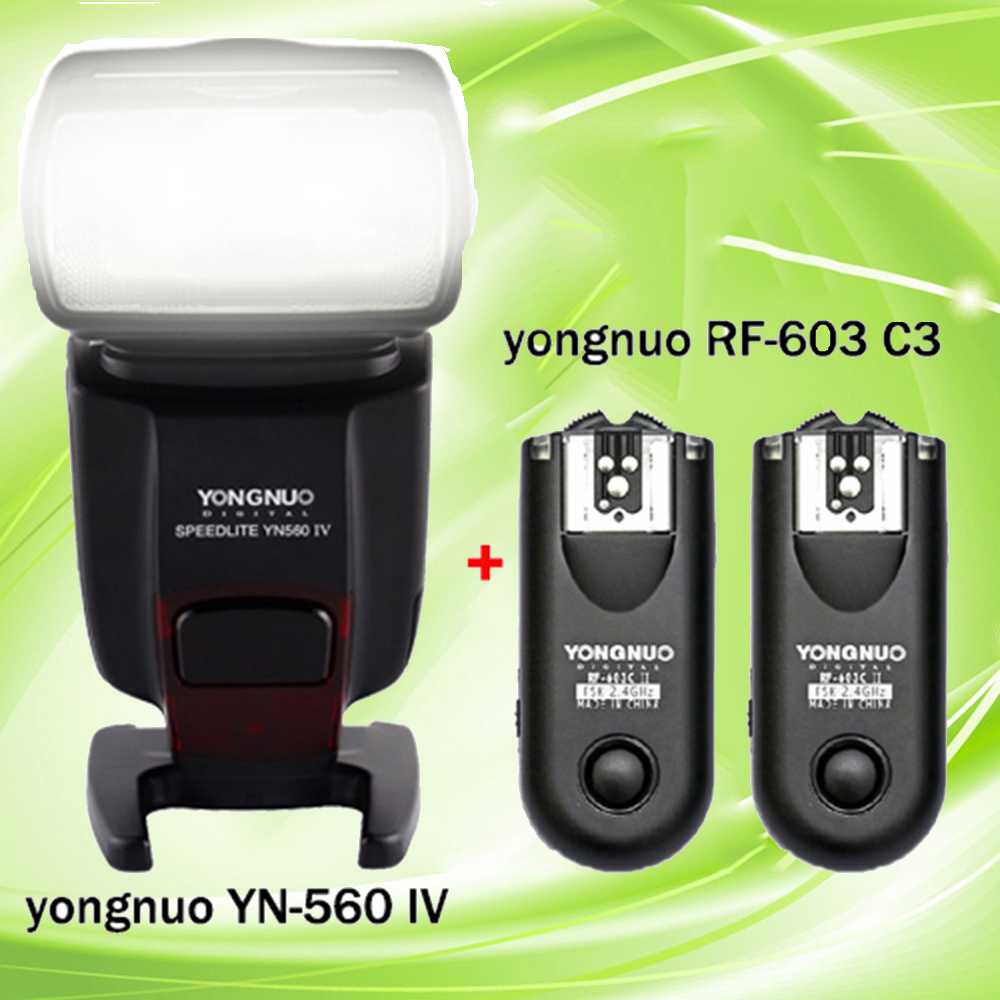 Yongnuo YN-560 IV Wireless Master Slave Flash Speedlite + RF-603 C3 Flash Trigger for Canon 60d Nikon d5300 Pentax Camera Flash