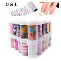 New Nail Art Foil 12pcs Lace Flowers Cartoon Design Nail Stickers Paper Transferable Nail Decals DIY