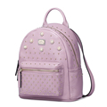 Rhinestone Ornament Daypack Rivet studded Edgy Backpack Women Fashion Trendy MINI Bag Genuine Leather Small Travel