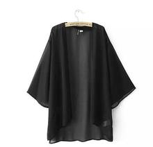 Kimono Ladies 2016 Summer Beach Women Blouses Plus Size Women Tops Chiffon Batwing Blouse Kimono Cardigan Boho Chemise Femme