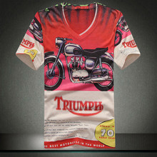 M-3XL casual tee shirt homme 3d printed short sleeve triumph retro 70’s motorcycle slim cotton streetwear hip hop t shirt men