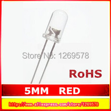 5MM LED Clear bright red  LED light-emitting diode 200pcs / lots factory direct Free Shipping