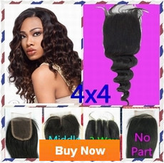 Brazilian Hair Peruvian Hair 3 way part middle part free part No part silk closure hair peices Queen hair products new star Seven days beauty Loose wave Lace Closure Human Hair Closure Top Closure Bleached Knots(1)