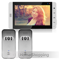 FREE SHIPPING Home Wired 7 Color TFT White Touch Screen Video Doorphone Intercom System 2 Waterproof