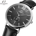 2016 Luxury Mens Wrist Watches Quality Analog Quartz 3Bar Waterproof Black Leather Band relojes hombre Wristwatch