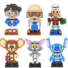 Mini Craft Action Figure Models Conan Hakase Agasa Popeye Stitch Tom and Jerry DIY blocks