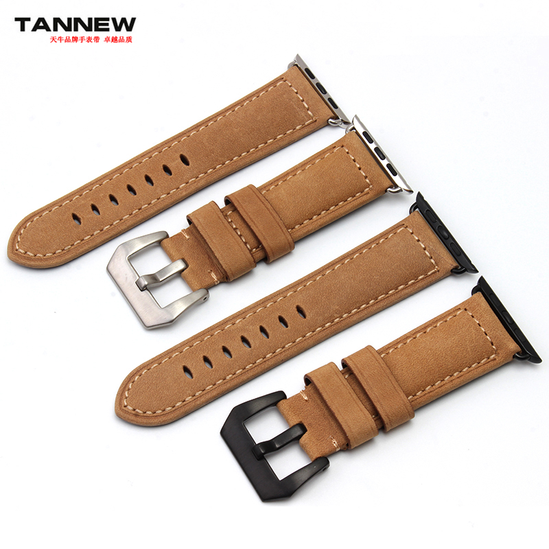 SEARCH AND BUY THIS PRODUCT Handmade Italian 38 mm 42 mm retro leather strap and stainless steel