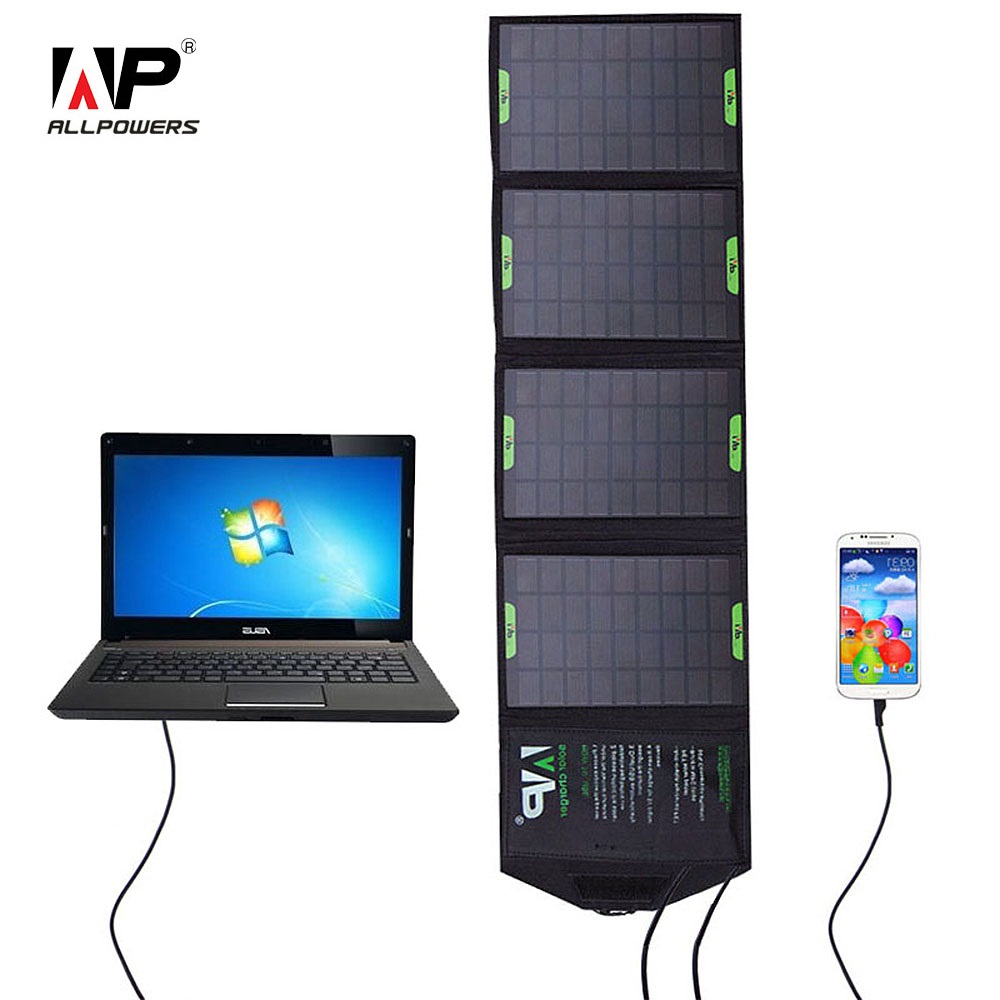 ALLPOWERS 5V / 18V 14W Outdoor Foldable Solar Panel Charger Power Bank External Battery Pack for Laptop Mobile Phone iphone ALLPOWERS 5V / 18V 14W Outdoor Foldable Solar Panel Charger Power Bank External Battery Pack for Laptop Mobile Phone iphone
