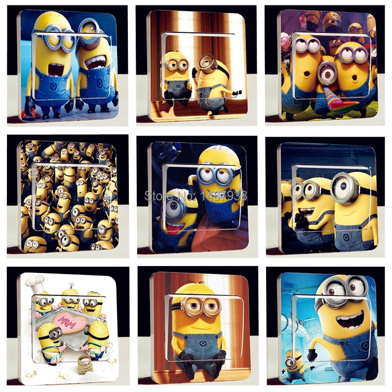 20PCS a suit Free shipping home decor minion  wall sticker 
