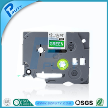Laminated ribbon cartridge tze tape 12mm*8m white on green tze 735 tze735 compatible p-touch label printer
