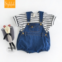2016 Ins Baby Toddler Girl&boy Rompers Cute Baby Overalls Summer Cotton Dual Crotch Baby Jumpsuits
