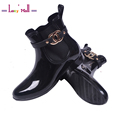 Tight Tube Waterproof Non Slip Rain Boots for Women Ladies Water Resitant Short Rainboots Rainshoes Botas