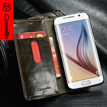 New arrival CaseMe Phone Case For Samsung Galaxy S6 edge Luxury Wallet Leather Case For Galaxy S6 edge with Fast Shipping