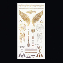 M T020 Wholesale Body Paint tattoo taty Glitter gold tattoo stickers Metal temporary flash tattoos Arabic