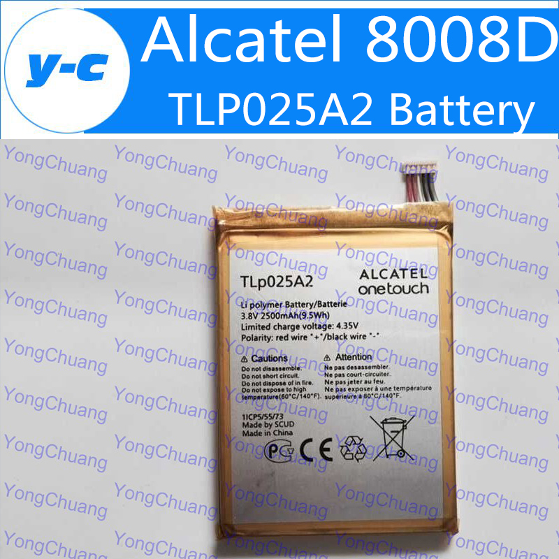 Alcatel 8008D  TLP025A2  2500    Bateria Alcatel One Touch - HD OT-8008D OT 8008D TCL Y900 Y710