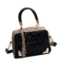 HOT Sale Luxury Leopard Sequin Women PU Leather Shoulder Bags Messenger Bags for Women Luxury Handbags Designer Women Bag
