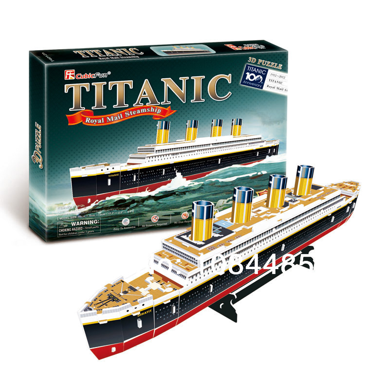 Free Shipping High Quality 35PCS DIY 3D Paper Jigsaw Puzzle Titanic Ship Model Building Kits IQ Puzzles for Kids and Adults