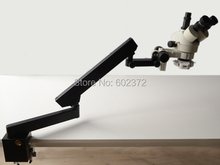 Envío gratis! 3.5X – 90X microscopio estéreo del zumbido + soporte articulado con CLAMP + 56LED