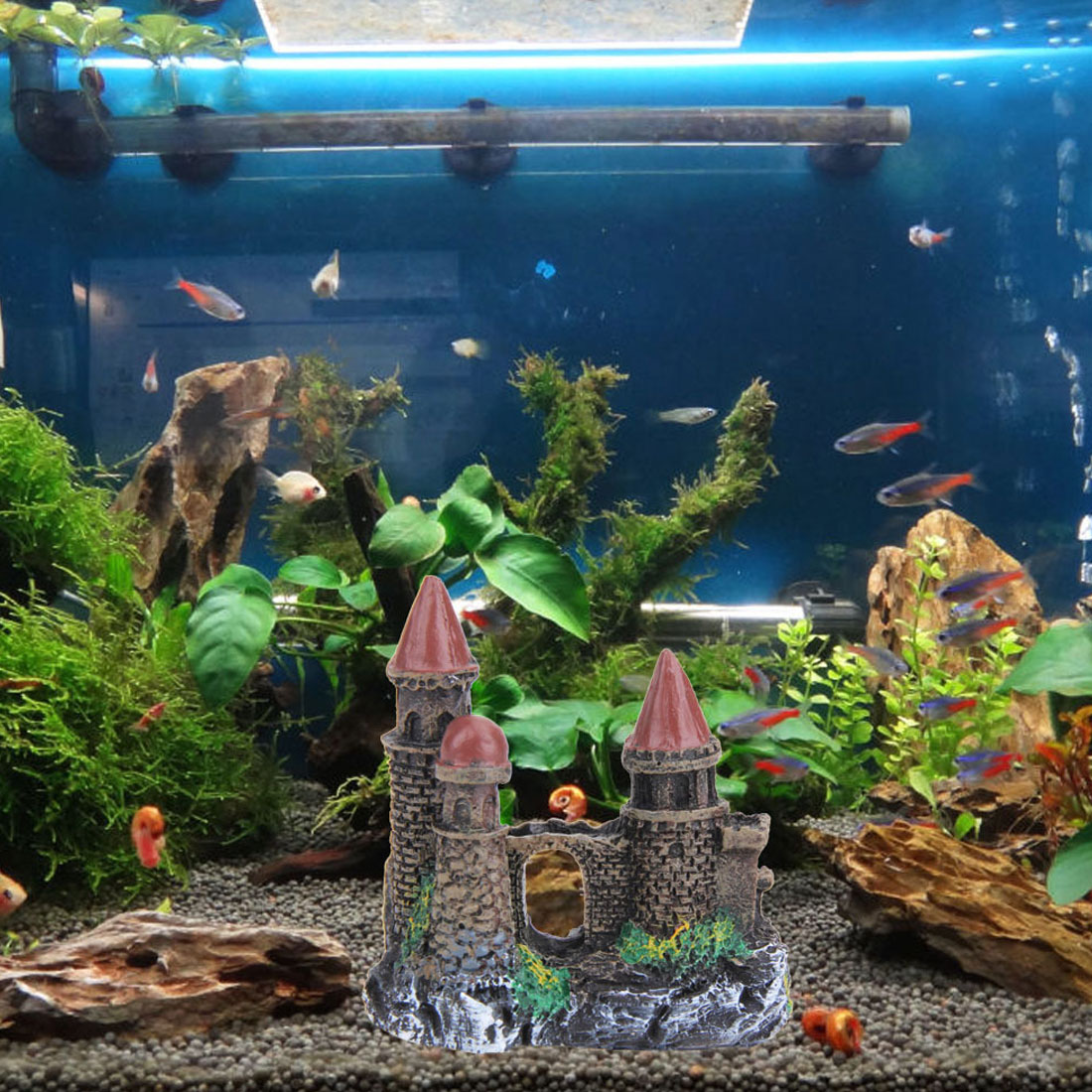 Lorjoy Fish Tank Resin Aquarium Accessories Ornament Decoration Castle