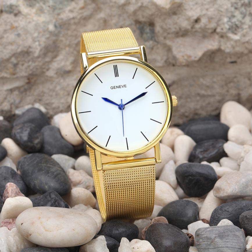 Luxury Quartz Watches Women Reloj Mujer Geneve Stainless Steel Band Wrist Watch Woman Fashion Roman Numerals Dial Watch Girls