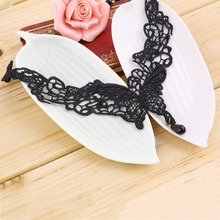 women Fashion Stylish Hot Sexy Women Black Lace Butterfly crystal Beads Pendant Necklace Lace Butterfly Wing