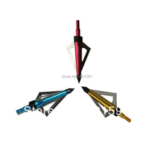 free shiping 36pcs 3 fixed blades arrowhead 100grain screw on off archery fiberglass arrows for compound