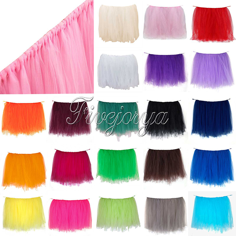 21 Colors Tulle Tutu Table Skirt Tulle Tableware for Wedding Decoration Baby Shower Party Wedding Table Skirting Home Textile