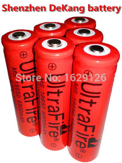 1Pcs lot 3 7V 18650 battery 6800mAh Li ion Rechargeable Battery for Flashlight 3 7v 18650