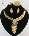 New Arrival African Costume Jewelry Sets Gold Plated Crystal Wedding Women Bridal Accessories nigerian Necklace Set