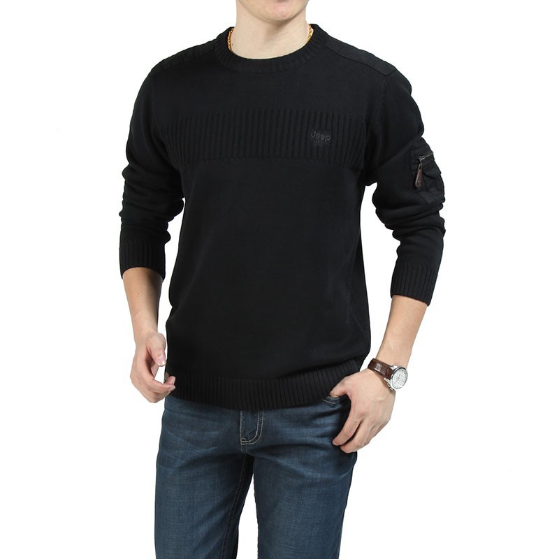 AFS JEEP Autumn Winter Thicken Men Cotton Knitted Sweaters Cotton 2015 O Neck Brand Pullover Long Sleeve 3XL Sweaters Wholesale (6)