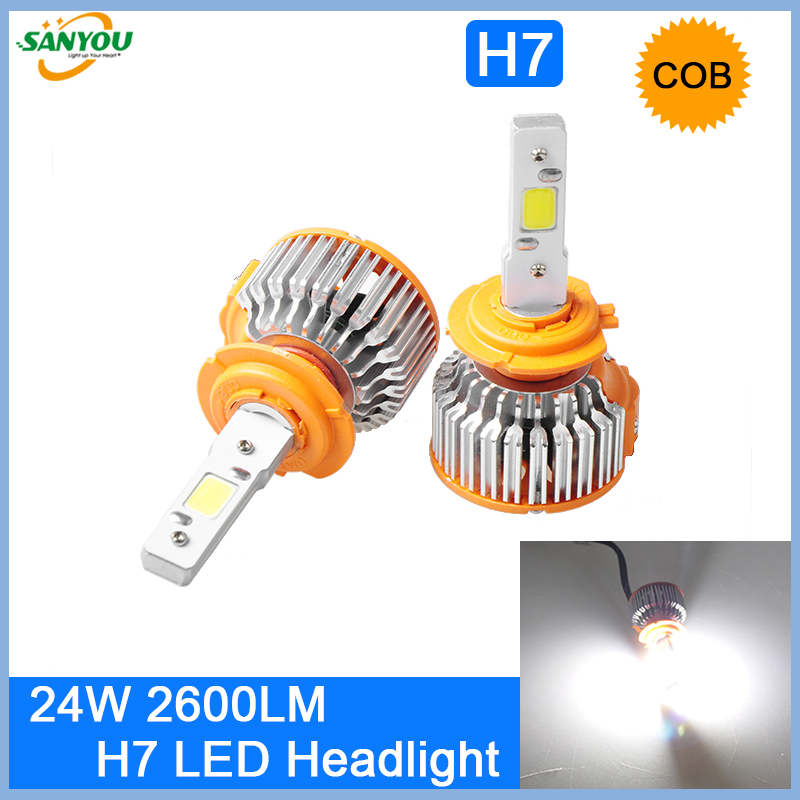 1 Set 48W 4400Lm H7 Auto LED Headlamp 5000K CREE Chip LEDs Brightness Bulbs For all Cars Bmw Ford Cruze