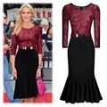 Good quality fashion Womens Elegant Sexy Lace See Through Tunic Casual Club Bridesmaid Mother of Bride