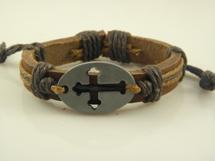 Wholesale Price New Leather Braided Cross Bracelets Handmade Leather Bracelet wholesale for Men ...