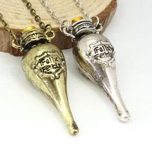 Hot Sale Harry Potter Felix Felicis Potion Bottle Pendant Necklace Movie Jewelry Gifts Statement Necklaces Cheap Fashion Jewelry