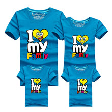 1Psc New Family Matching Outfits T-shirt 8 Color Clothes For 2016 Summer family clothes mother father daughter son Top Clothing