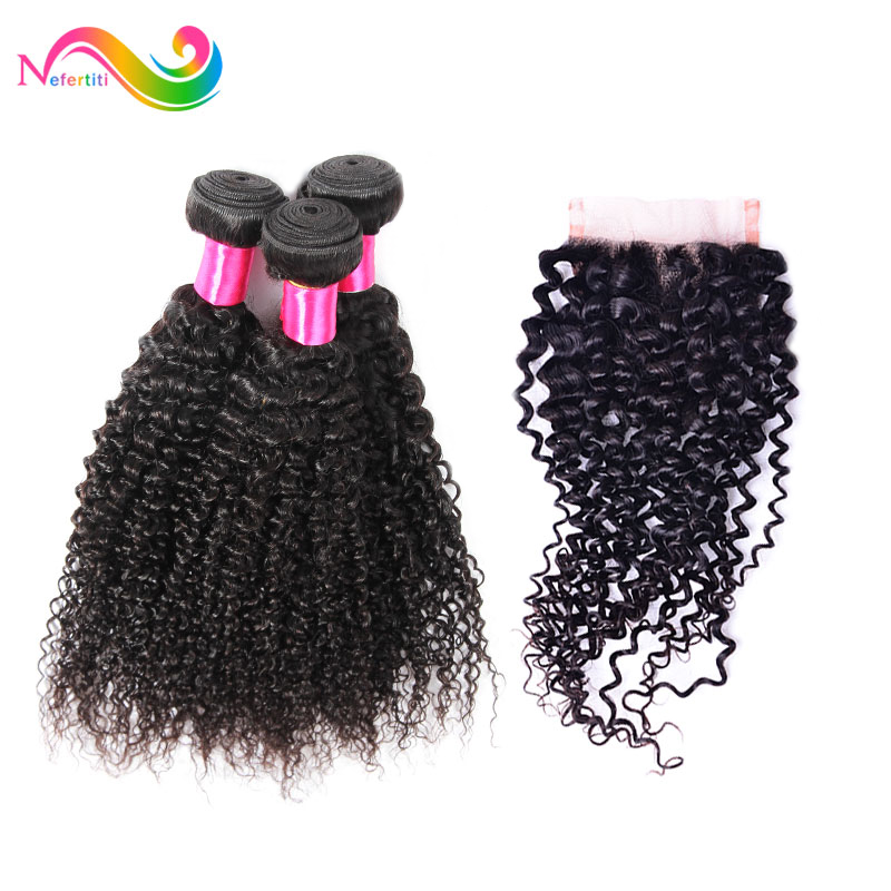 7A Indian Curly Virgin Hair With Closure Human Hair Bundles With Closure Mocha Hair With Closure Indian Virgin Hair With Closure
