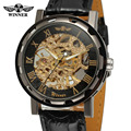 T Winner Men s Watch Fashion Mechanical Leather Crystal Steampunk Analog Classic Band On Sale Wristwatch