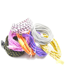 1 m quick charge USB cable woven round fabric weaving 8 pin data sync charger cable Iphone 5 6 6 + 5 s