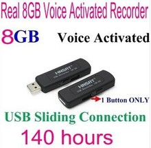 FreeShipping UR-09 (8GB USB SPY Disk Digital Audio Voice Recorder One Button Voice Activated Sliding USB Connection