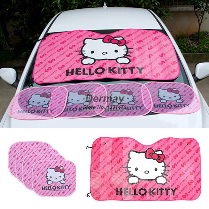 5pcs/set Window Foils Car Covers Pink Hello Kitty Car Front Side Window Sunshade hello kitty car accessories Windshield cover 5pcs/set Window Foils Car Covers Pink Hello Kitty Car Front Side Window Sunshade hello kitty car accessories Windshield cover