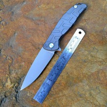 Russian shirogorov 95 hunting knife blade folding knife stone blue titanium bearing washer handle hunting survival knife tool