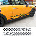Car side stripes skirt union jack checker flag body decal sticker for mini cooper R55 R56