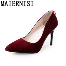 Vintage Sexy Red Black Blue Pointed Toe High Heels Women Pumps Shoes 2016 Brand New Design Less Platform Pumps