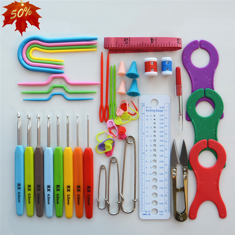 Crochet Hook Set Weave Craft Yarn sewing accessories tool box cross