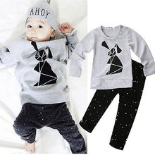 2016 New Toddler Clothing Set Baby Boy Girl Rabbit Long Sleeve T shirt Pants Hat 3pcs